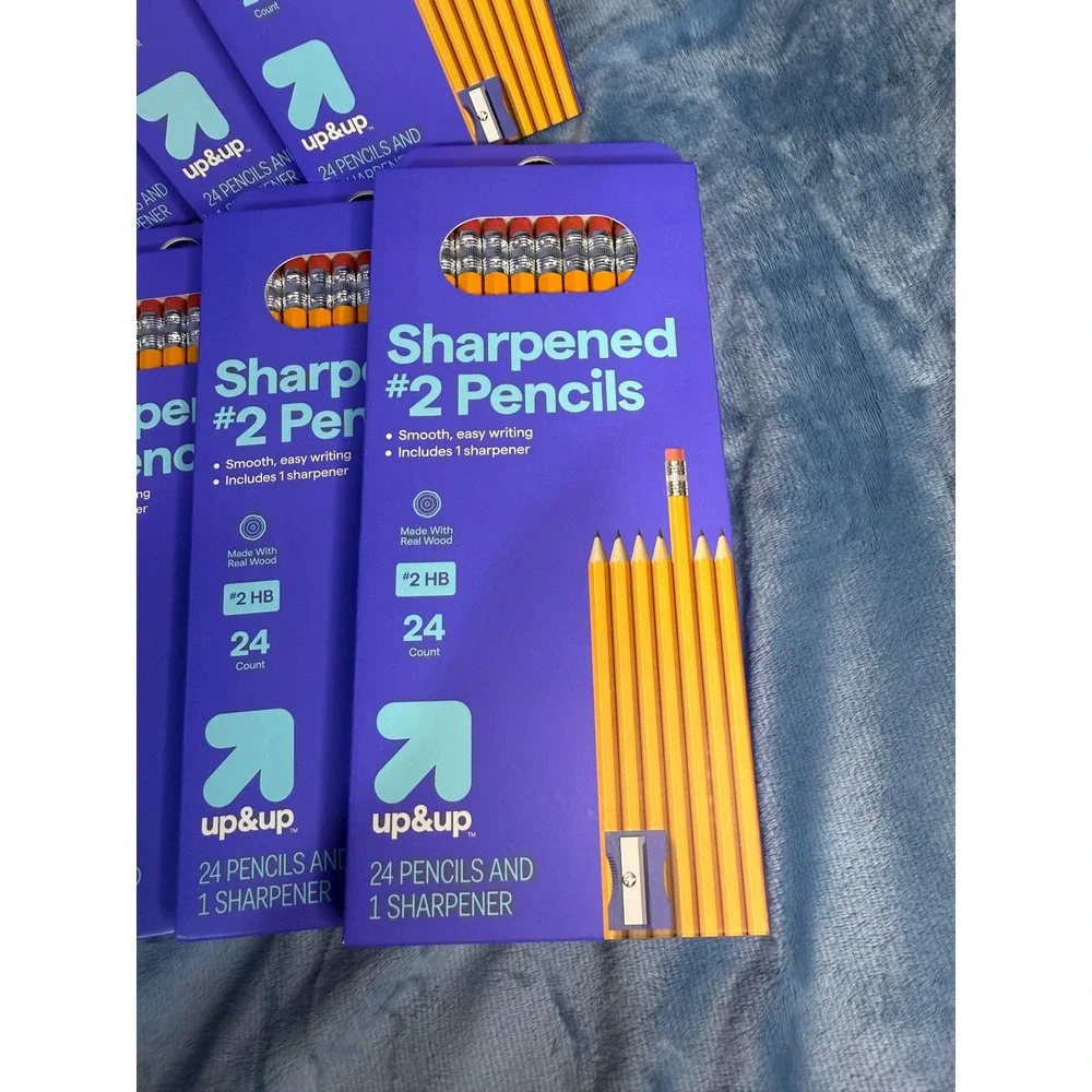 Up & Up Sharpened #2 Pencils 24 Count With Sharpener Bulk Lot 12 Packs